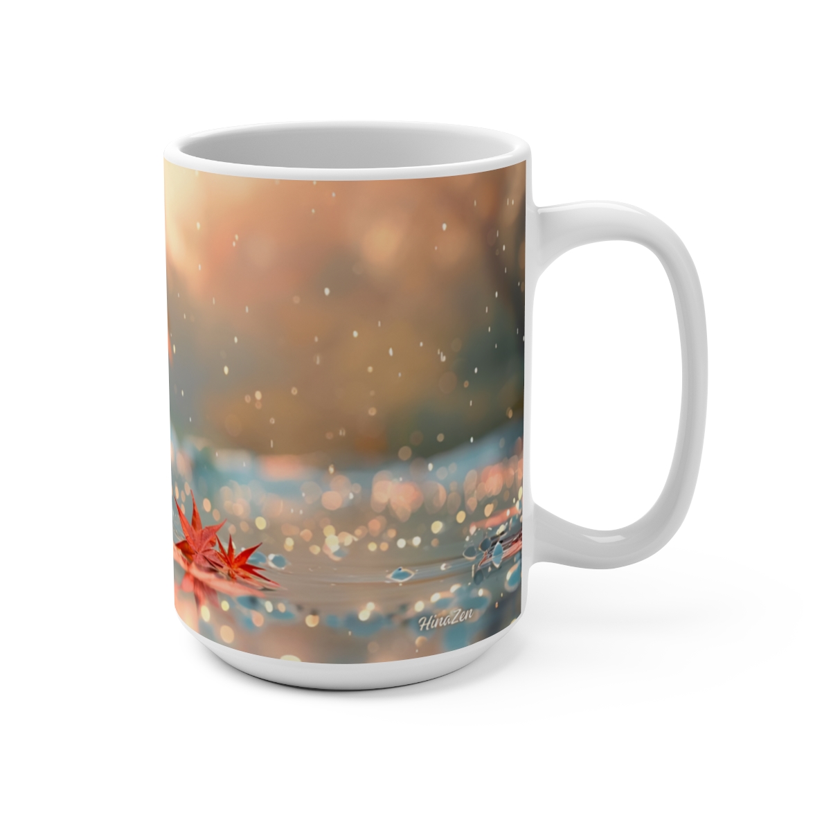 Abstract Nature Zen Large Ceramic Coffee Mug 15oz - Image 2