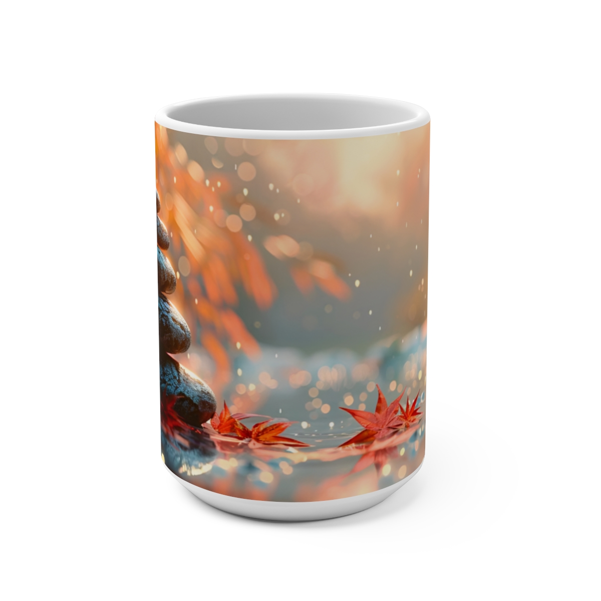 Abstract Nature Zen Large Ceramic Coffee Mug 15oz