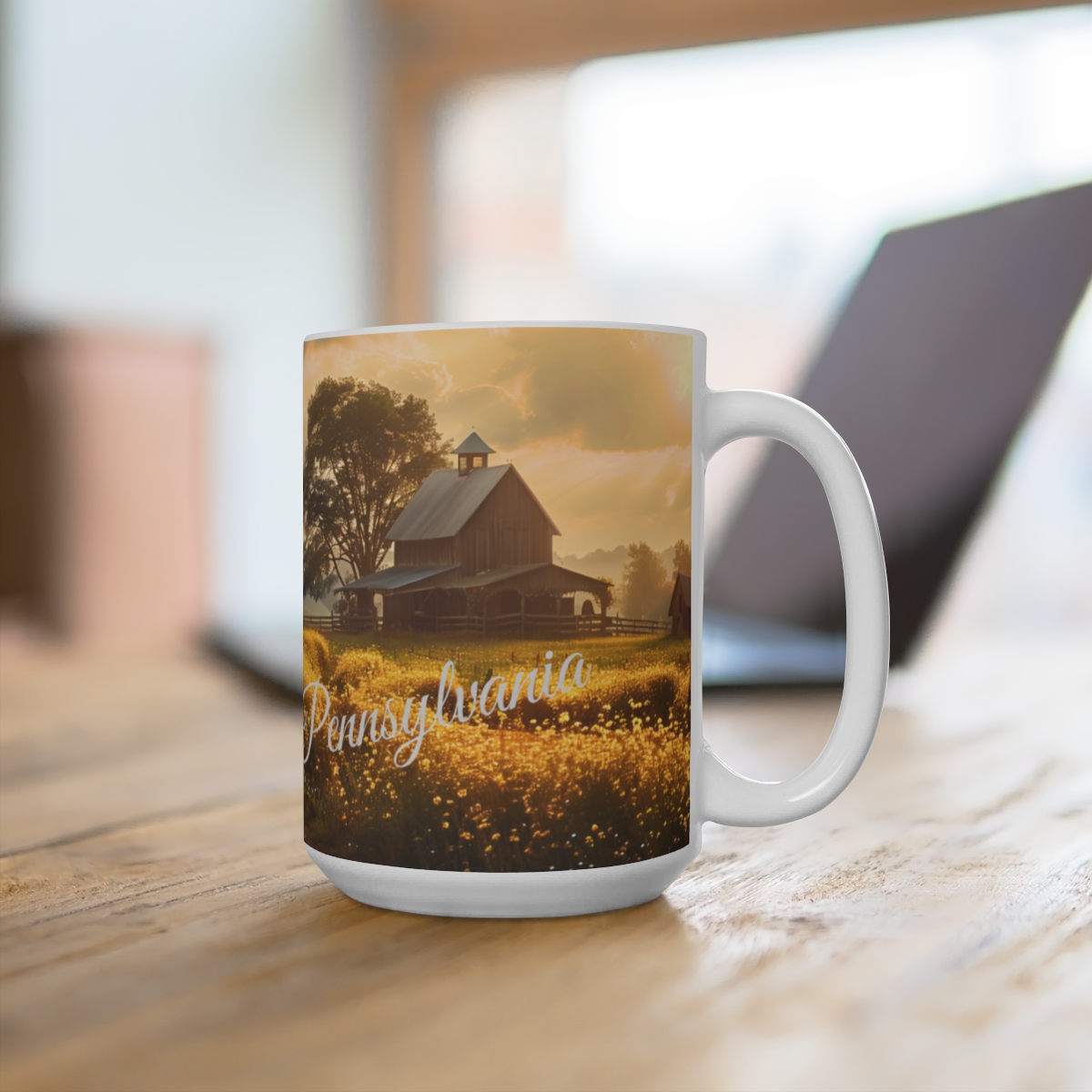 Amish Horse and Buggy Pennsylvania Large Ceramic Coffee Mug 15oz - Image 4