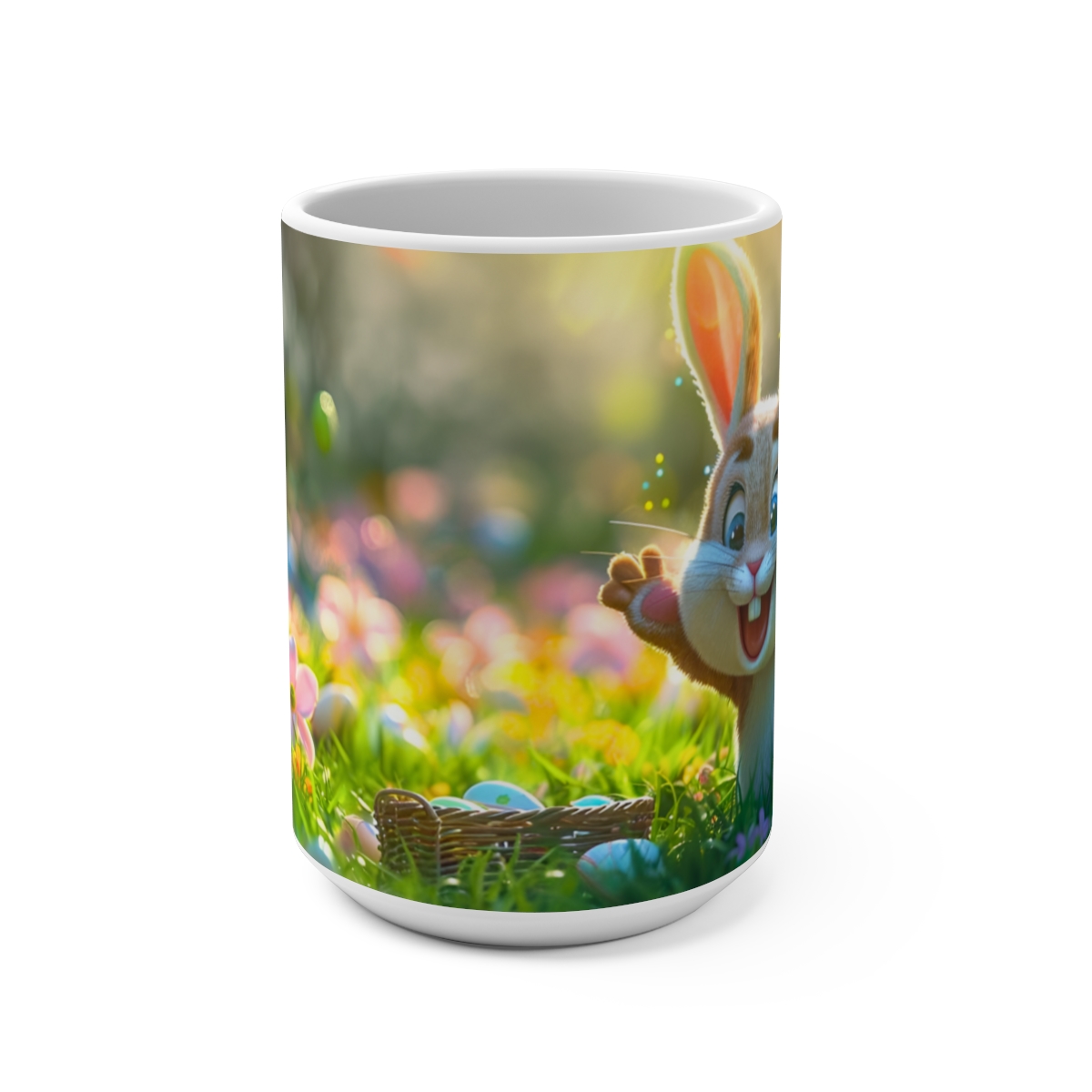 Bunnies Zen Large Ceramic Coffee Mug 15oz