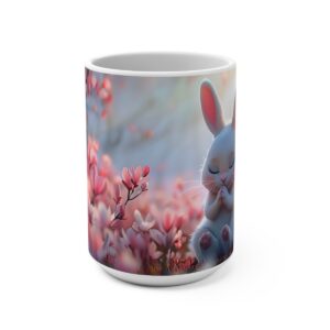 Bunnies Zen Large Ceramic Coffee Mug 15oz