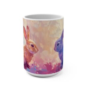 Bunnies Zen Large Ceramic Coffee Mug 15oz