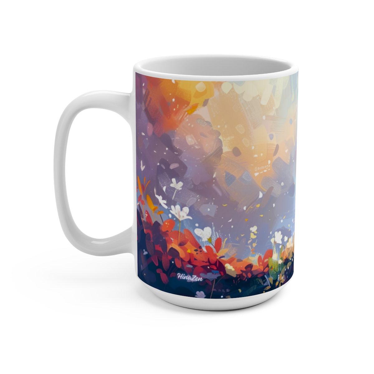 Bunnies Zen Large Ceramic Coffee Mug 15oz - Image 3