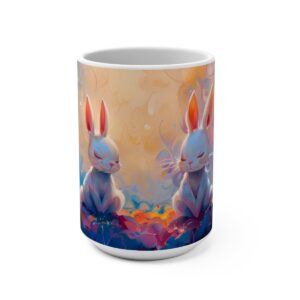 Bunnies Zen Large Ceramic Coffee Mug 15oz