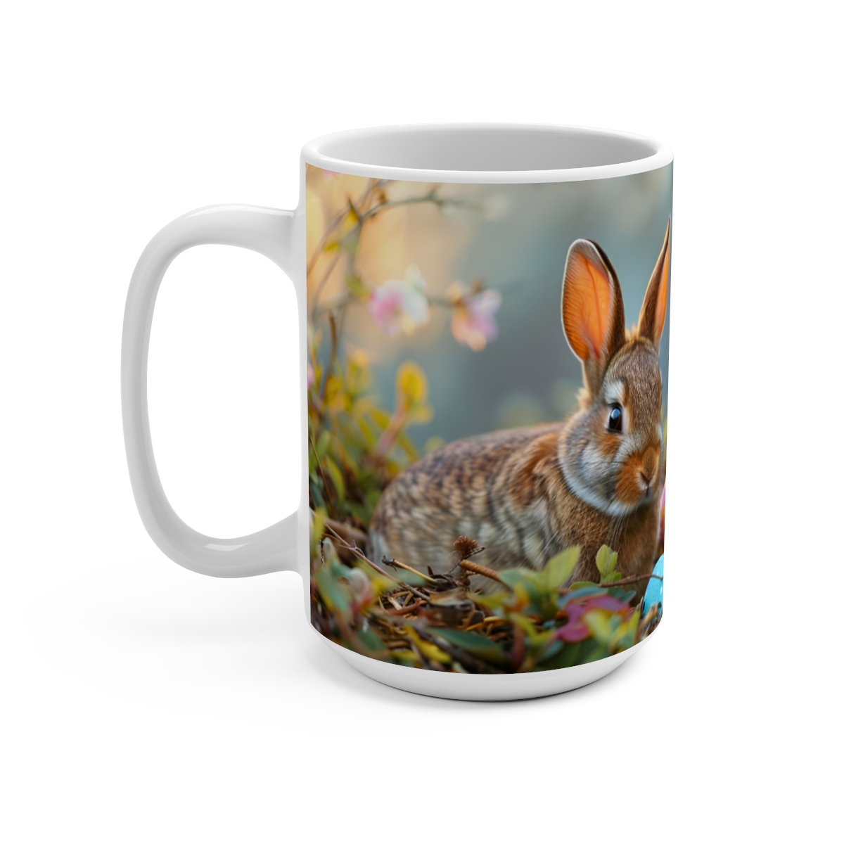Bunnies Zen Large Ceramic Coffee Mug 15oz - Image 3