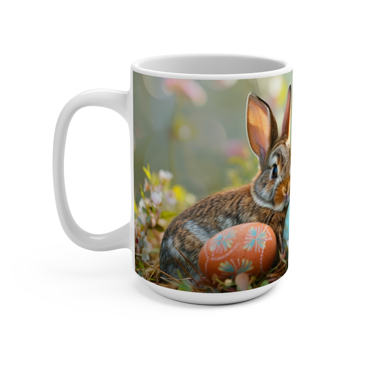 Bunnies Zen Large Ceramic Coffee Mug 15oz - Image 3