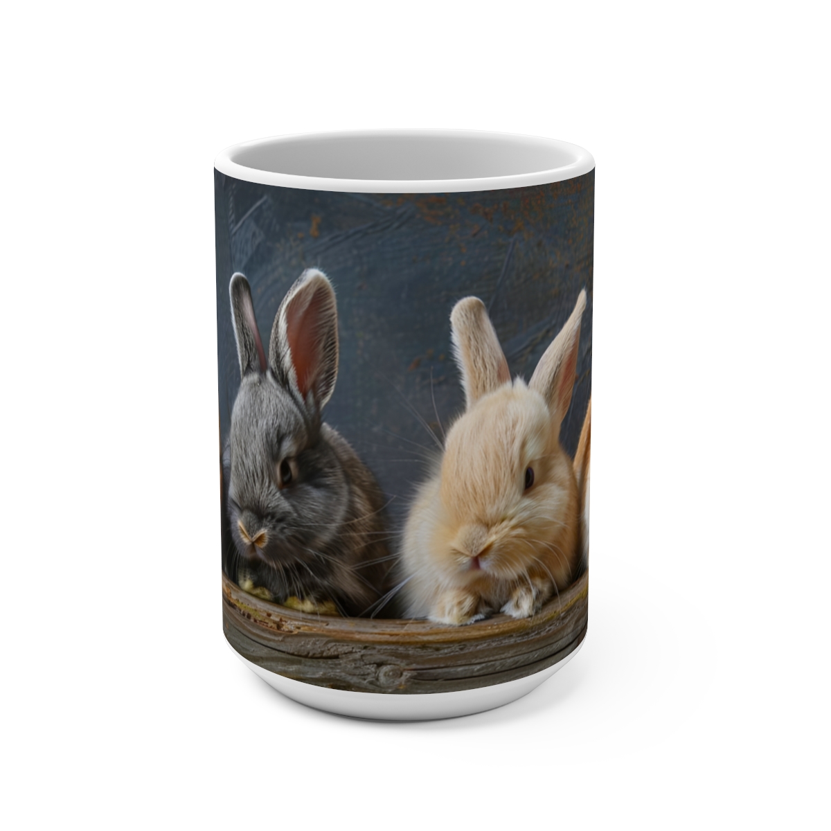 Bunnies Zen Large Ceramic Coffee Mug 15oz