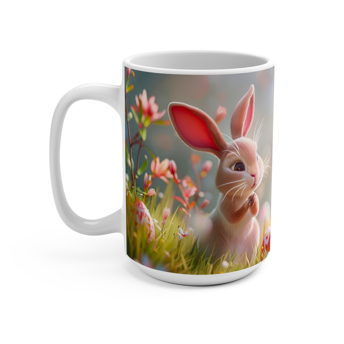 Bunnies Zen Large Ceramic Coffee Mug 15oz - Image 3