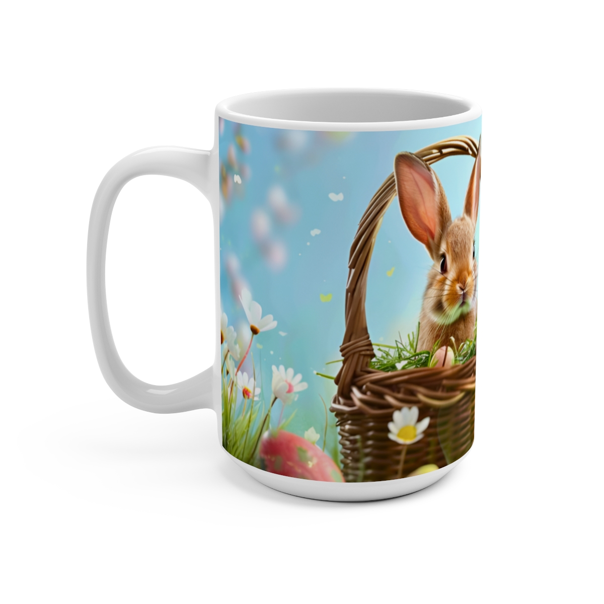 Bunnies Zen Large Ceramic Coffee Mug 15oz - Image 3