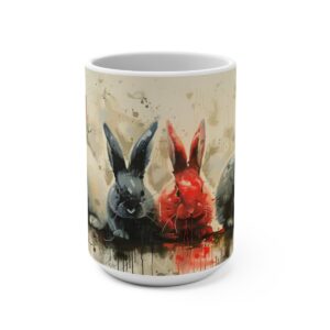 Bunnies Zen Large Ceramic Coffee Mug 15oz