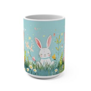 Cartoon Bunnies Zen Large Ceramic Coffee Mug 15oz