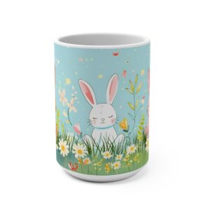 Cartoon Bunnies Zen Large Ceramic Coffee Mug 15oz