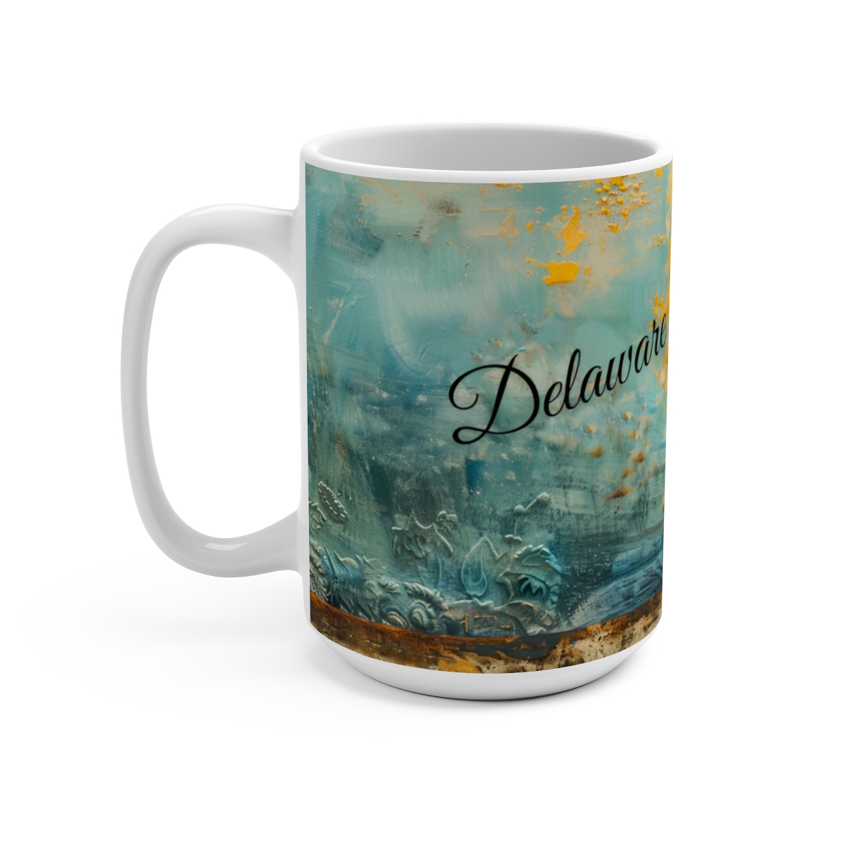 Delaware Blue Hen Large Ceramic Coffee Mug 15oz - Image 3