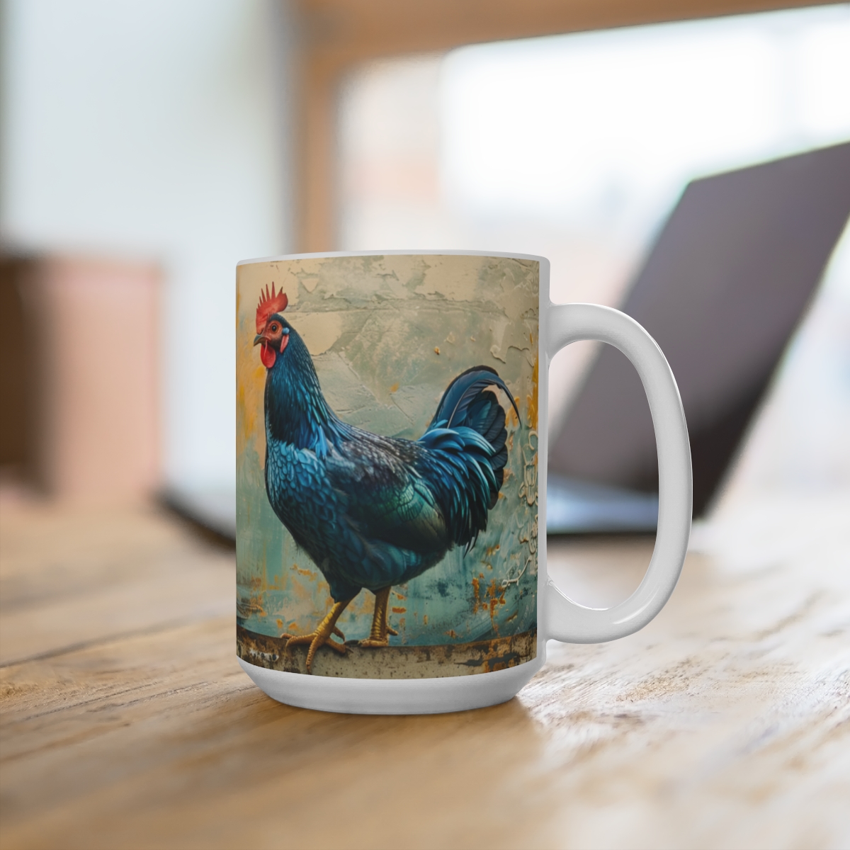 Delaware Blue Hen Large Ceramic Coffee Mug 15oz - Image 4