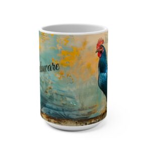 Delaware Blue Hen Large Ceramic Coffee Mug 15oz