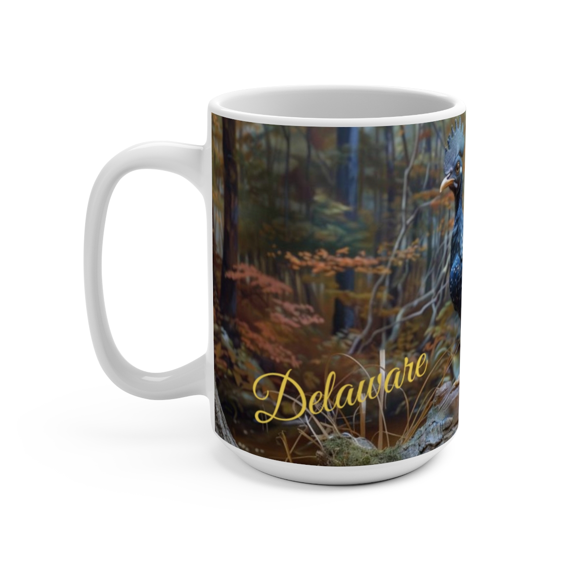 Delaware Blue Hen Large Ceramic Coffee Mug 15oz - Image 3