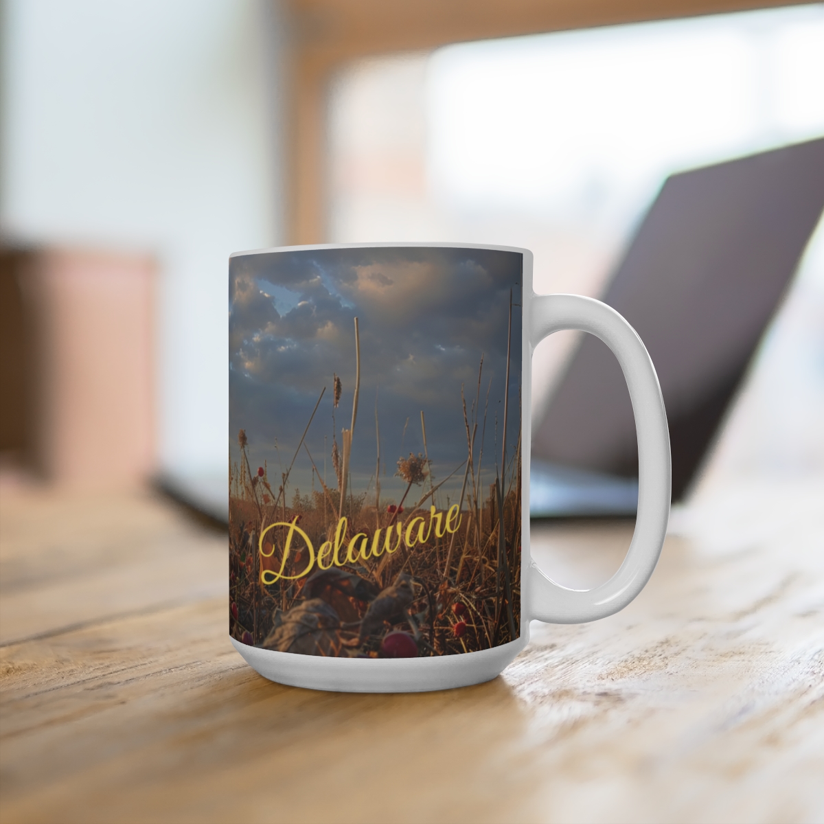 Delaware Blue Hen Large Ceramic Coffee Mug 15oz - Image 4
