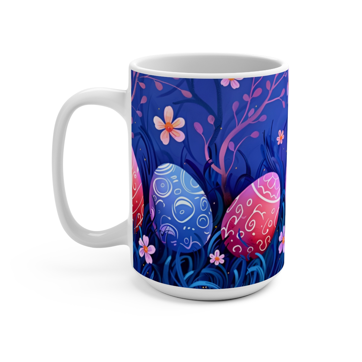 Easter Egg Abstract Zen Large Ceramic Coffee Mug 15oz - Image 3