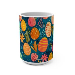 Easter Egg Abstract Zen Large Ceramic Coffee Mug 15oz