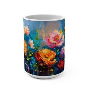 Floral Zen Nature Abstract Large Ceramic Coffee Mug 15oz