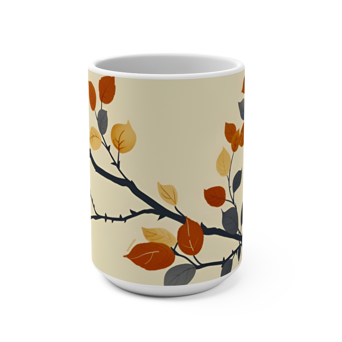 Floral Zen Nature Abstract Large Ceramic Coffee Mug 15oz