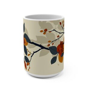 Floral Zen Nature Abstract Large Ceramic Coffee Mug 15oz
