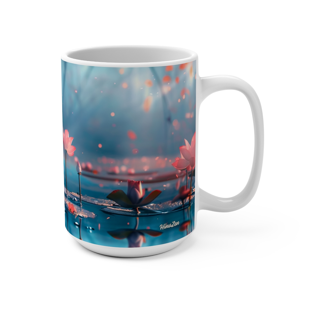 Floral Zen Nature Abstract Large Ceramic Coffee Mug 15oz - Image 2