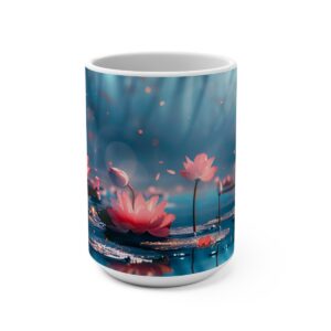 Floral Zen Nature Abstract Large Ceramic Coffee Mug 15oz