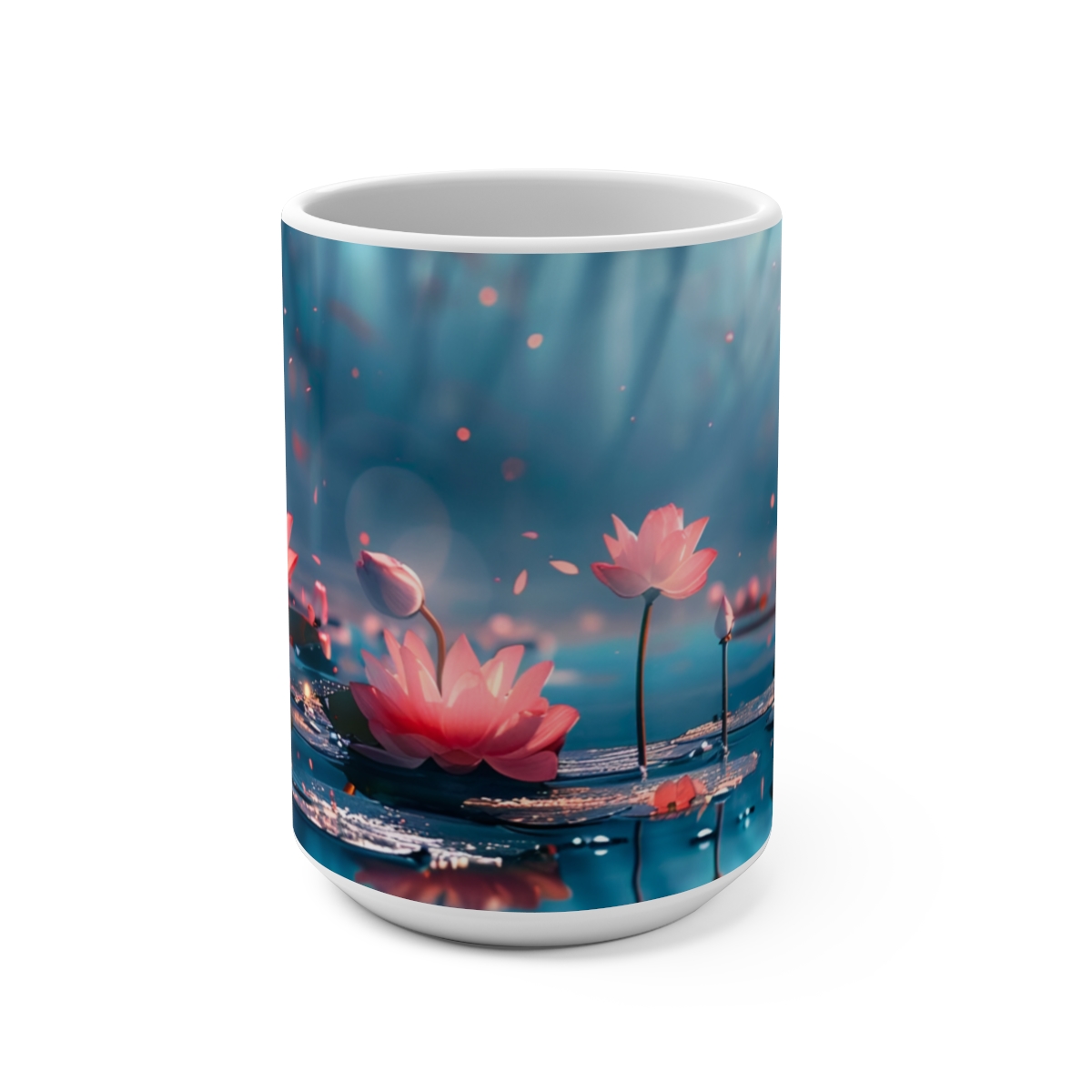 Floral Zen Nature Abstract Large Ceramic Coffee Mug 15oz