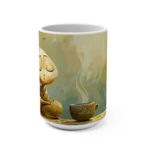 Morning Coffee Zen Large Ceramic Coffee Mug 15oz