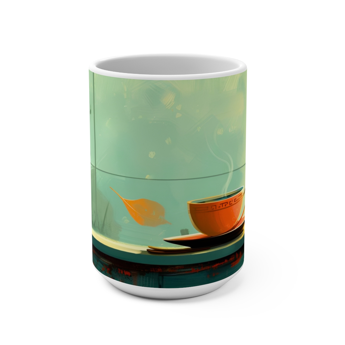 Morning Coffee Zen Large Ceramic Coffee Mug 15oz