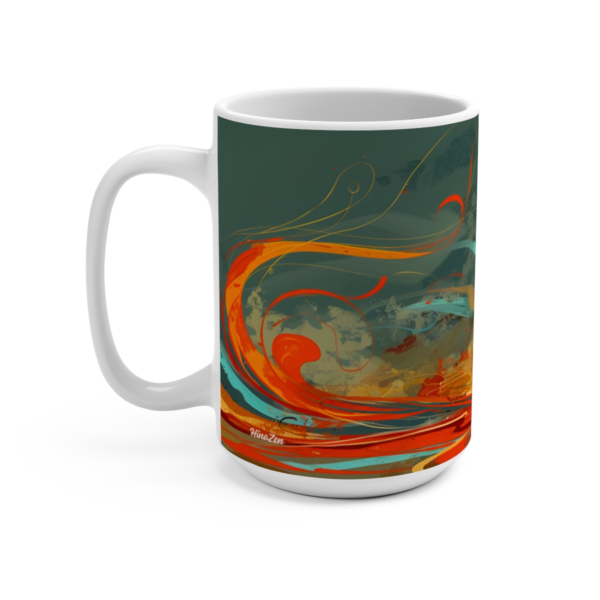 Morning Coffee Zen Large Ceramic Coffee Mug 15oz - Image 3
