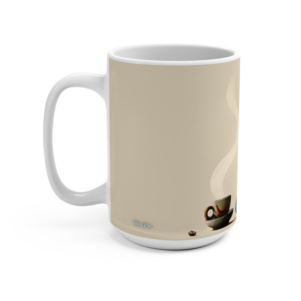 Morning Coffee Zen Large Ceramic Coffee Mug 15oz - Image 3