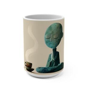 Morning Coffee Zen Large Ceramic Coffee Mug 15oz