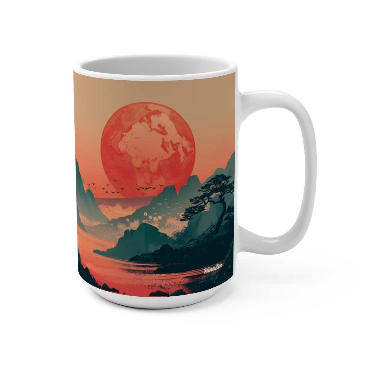 Morning Coffee Zen Large Ceramic Coffee Mug 15oz - Image 2