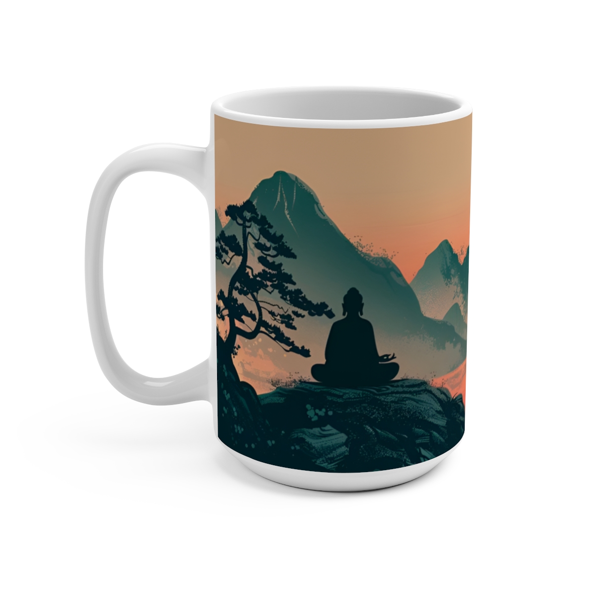 Morning Coffee Zen Large Ceramic Coffee Mug 15oz - Image 3