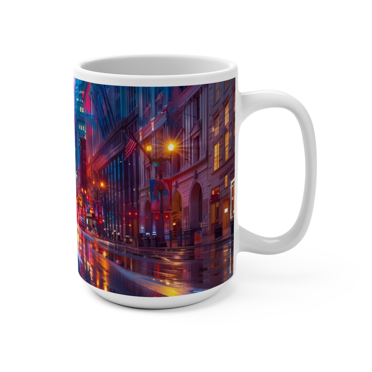 Philadelphia Center City Psychedelic Large Ceramic Coffee Mug 15oz - Image 2