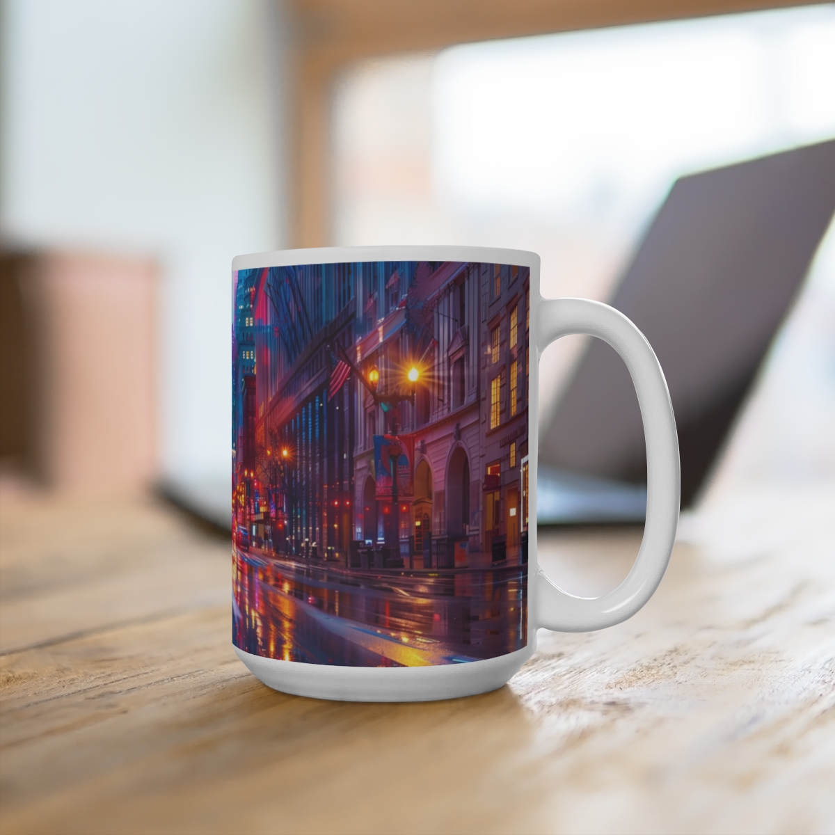 Philadelphia Center City Psychedelic Large Ceramic Coffee Mug 15oz - Image 4