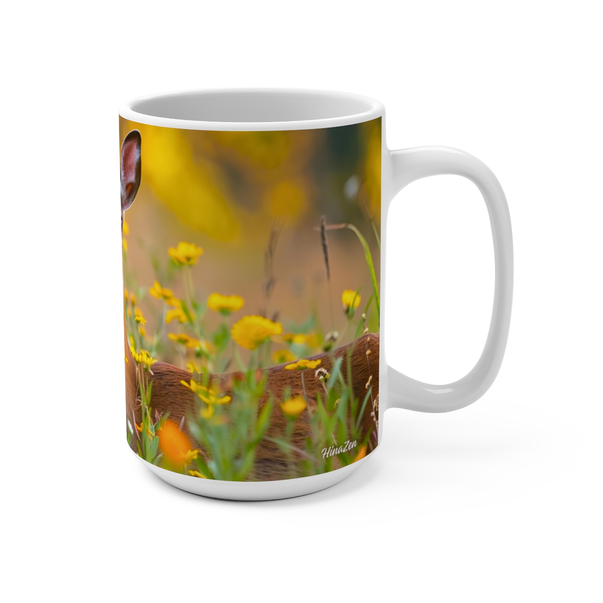 White Tailed Deer Pennsylvania Large Ceramic Coffee Mug 15oz - Image 2