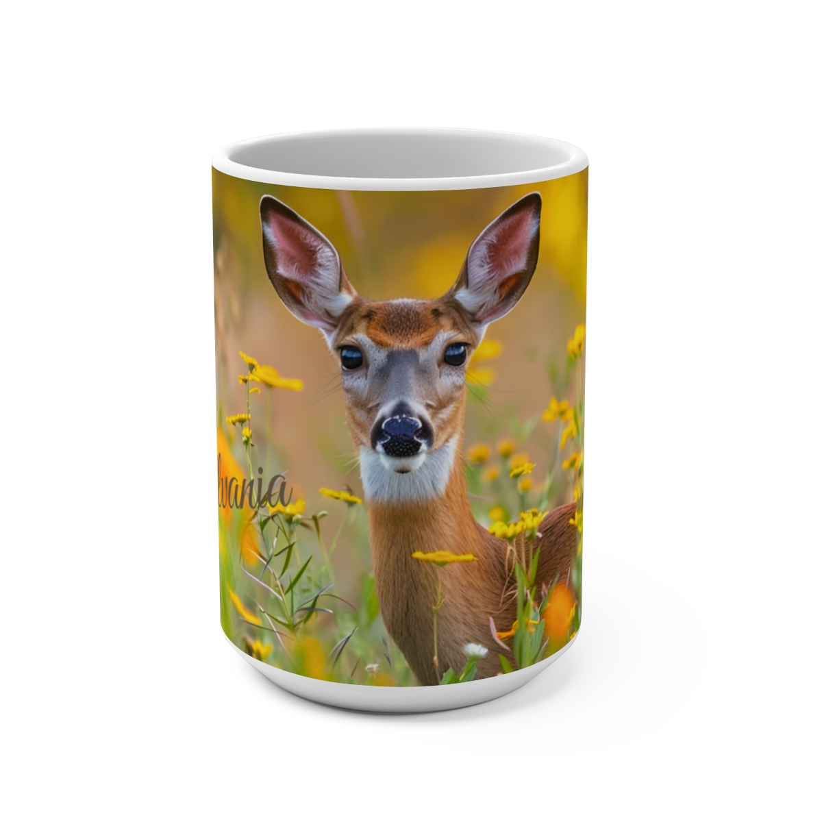 White Tailed Deer Pennsylvania Large Ceramic Coffee Mug 15oz