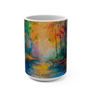 Wooded Nature Zen Large Ceramic Coffee Mug 15oz