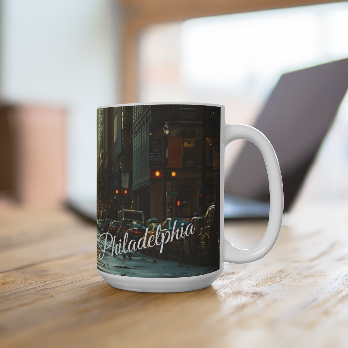 Zen Philadelphia Center City Large Ceramic Coffee Mug 15oz - Image 4